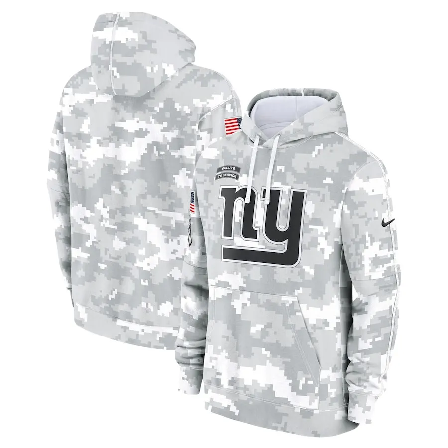New York Giants Nike 2024 Salute to Service Pullover Hoodie - Arctic Camo