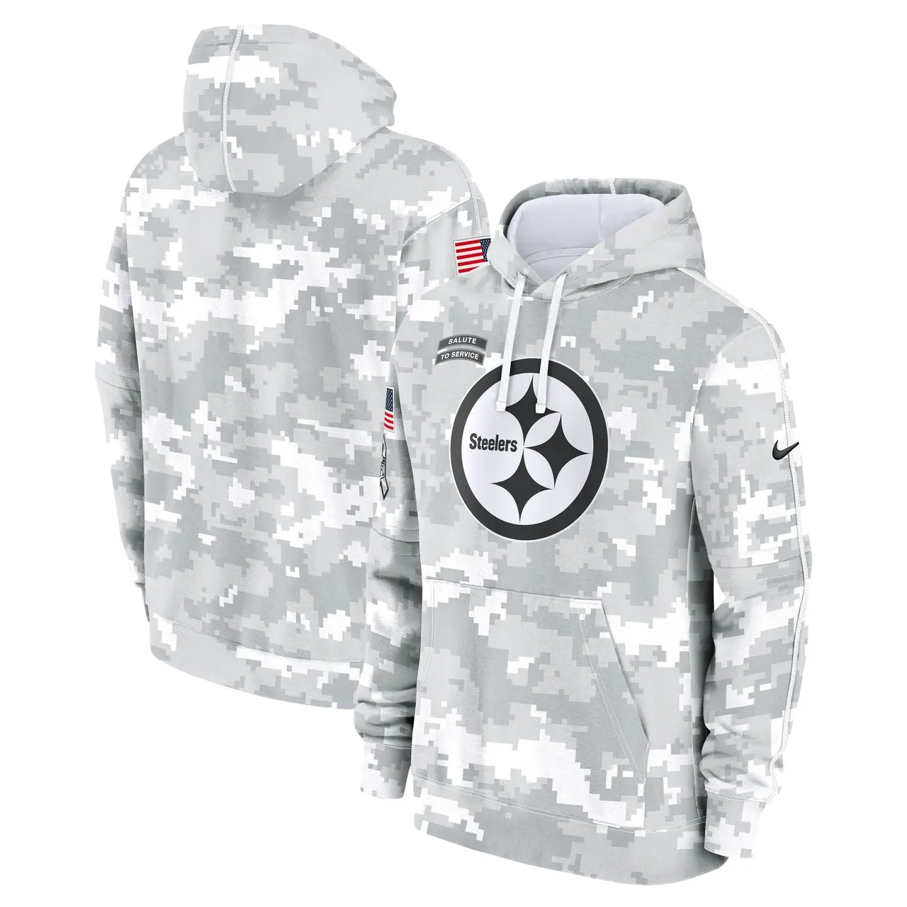 Pittsburgh Steelers Nike 2024 Salute to Service Pullover Hoodie - Arctic Camo