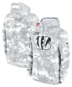 Cincinnati Bengals Nike 2024 Salute to Service Pullover Hoodie - Arctic Camo