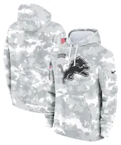 Detroit Lions Nike 2024 Salute to Service Pullover Hoodie - Arctic Camo