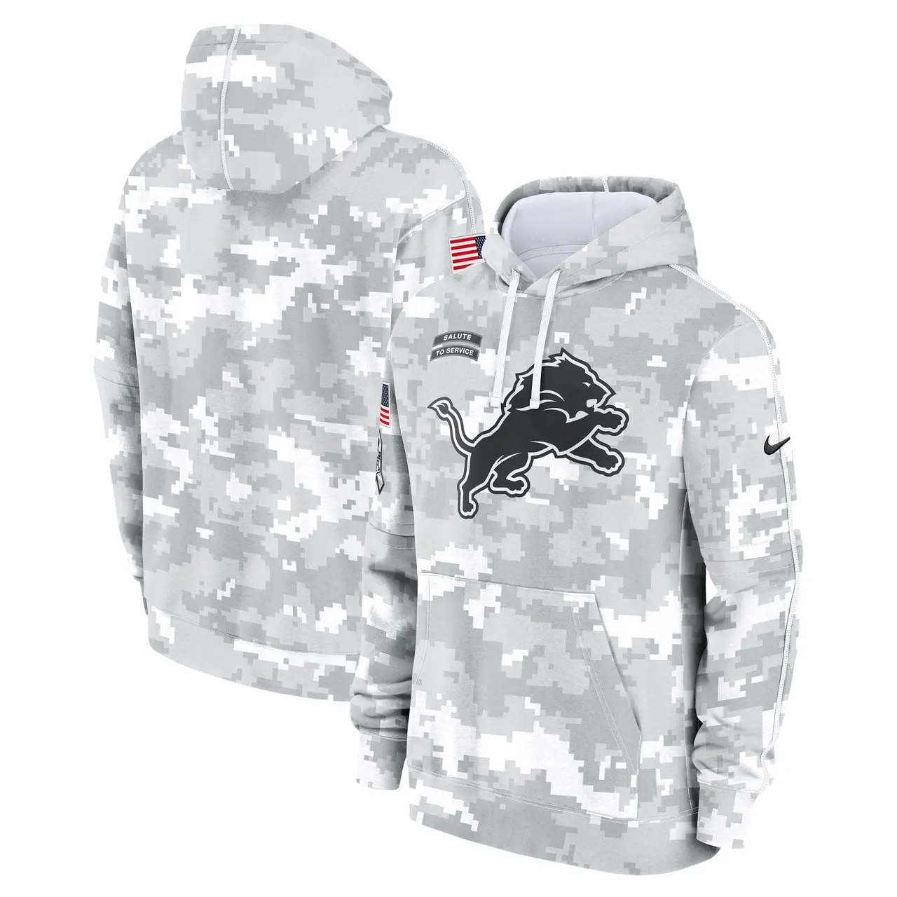 Detroit Lions Nike 2024 Salute to Service Pullover Hoodie - Arctic Camo