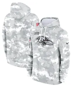 Baltimore Ravens Nike 2024 Salute to Service Pullover Hoodie - Arctic Camo