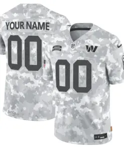 Washington Commanders Nike 2024 Salute to Service Custom Stitched Jersey - Arctic Camo All Stitched - White
