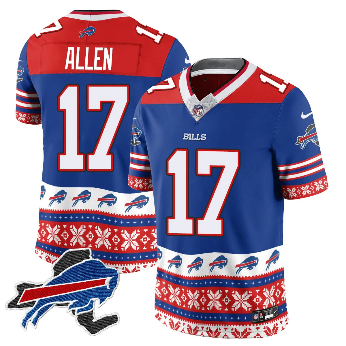 Buffalo Bills Nike 2024 Christmas Vapor Limited Jersey - Royal Blue