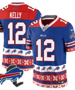 Buffalo Bills Nike 2024 Christmas Vapor Limited Jersey - Royal Blue - Image 4