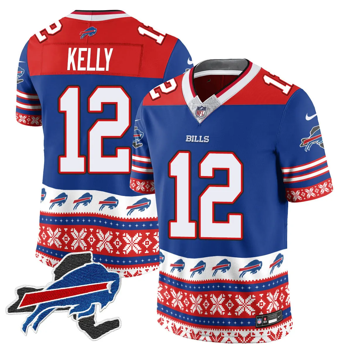Buffalo Bills Nike 2024 Christmas Vapor Limited Jersey - Royal Blue - Image 4