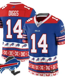 Buffalo Bills Nike 2024 Christmas Vapor Limited Jersey - Royal Blue - Image 3