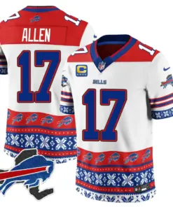 Buffalo Bills Nike 2024 Christmas Vapor Limited Jersey - Royal Blue - Image 12