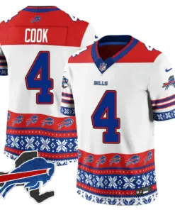 Buffalo Bills Nike 2024 Christmas Vapor Limited Jersey - Royal Blue - Image 6