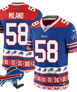 Buffalo Bills Nike 2024 Christmas Vapor Limited Jersey - Royal Blue - Image 9