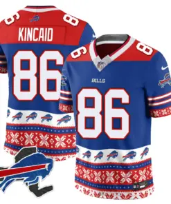 Buffalo Bills Nike 2024 Christmas Vapor Limited Jersey - Royal Blue - Image 8