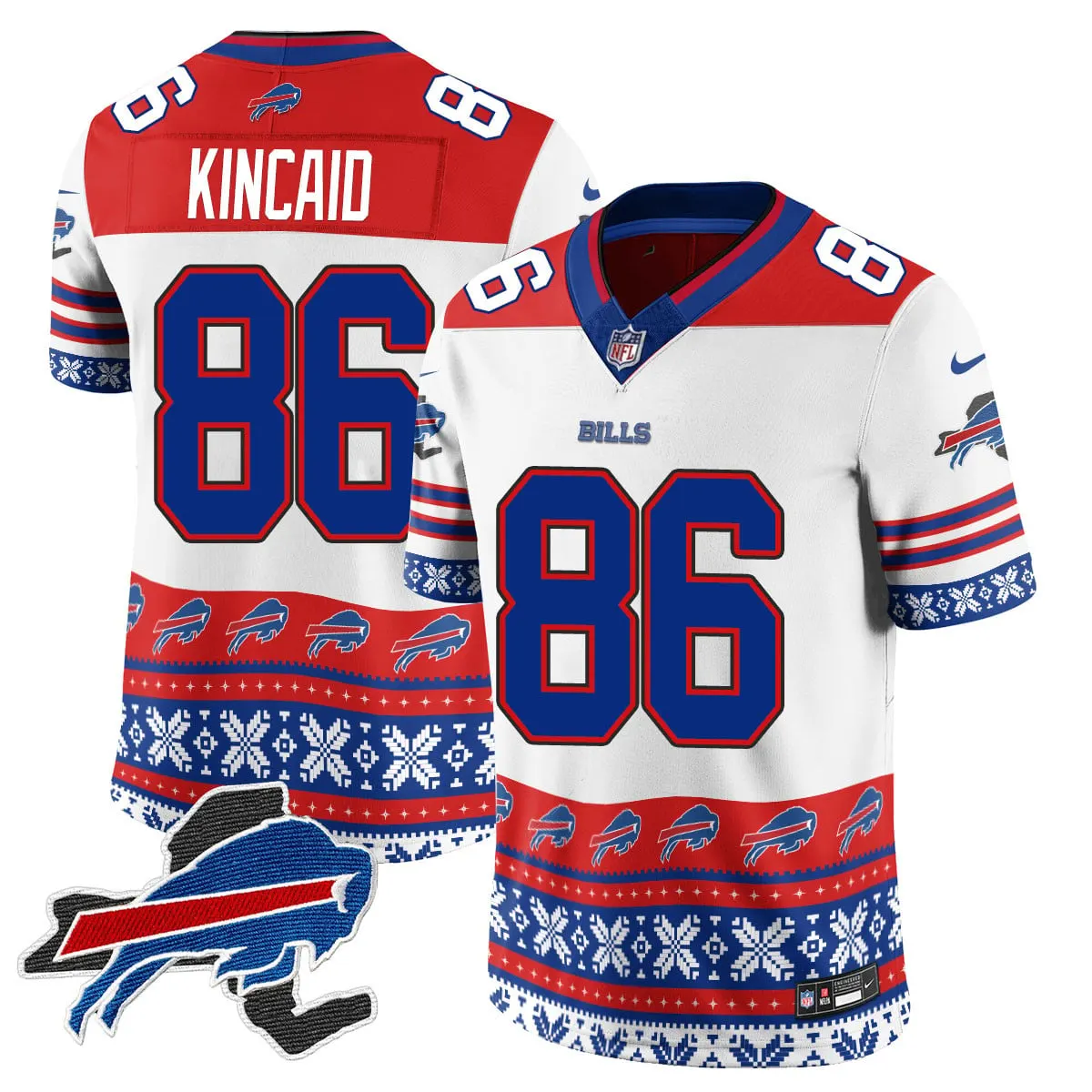 Buffalo Bills Nike 2024 Christmas Vapor Limited Jersey - Royal Blue - Image 14