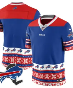 Buffalo Bills Nike 2024 Christmas Vapor Limited Jersey - Royal Blue - Image 11