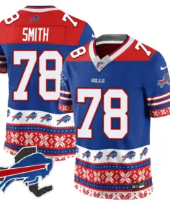 Buffalo Bills Nike 2024 Christmas Vapor Limited Jersey - Royal Blue - Image 5