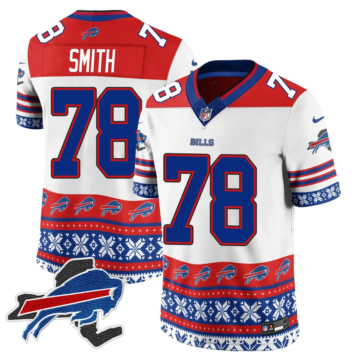 Buffalo Bills Nike 2024 Christmas Vapor Limited Jersey - Royal Blue - Image 17
