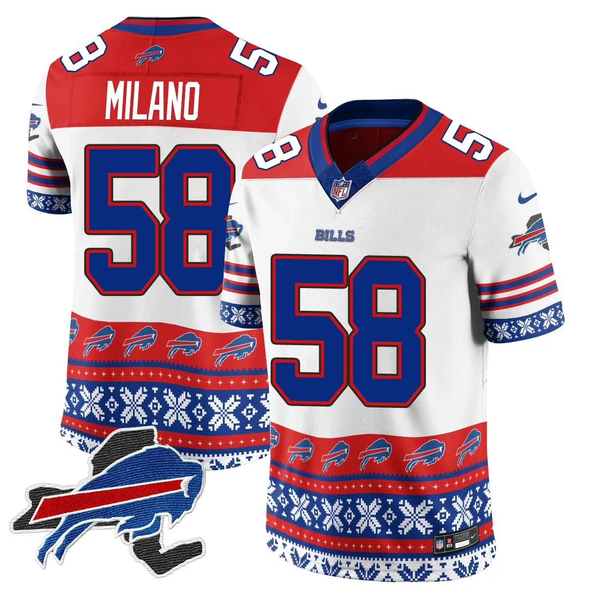 Buffalo Bills Nike 2024 Christmas Vapor Limited Jersey - Royal Blue - Image 15