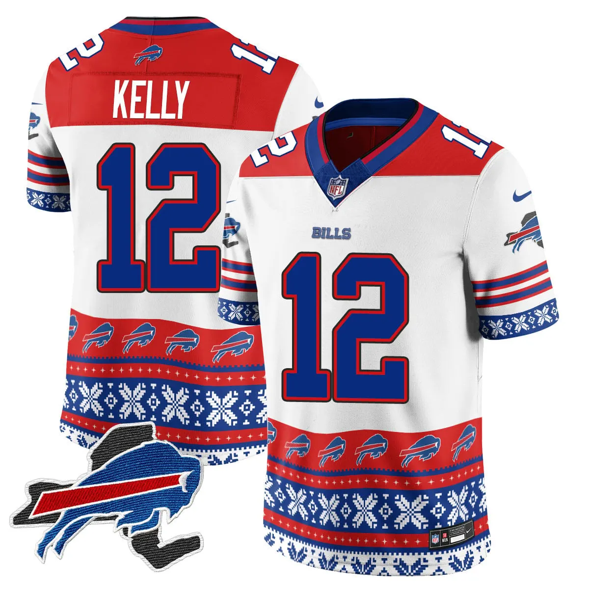 Buffalo Bills Nike 2024 Christmas Vapor Limited Jersey - Royal Blue - Image 13