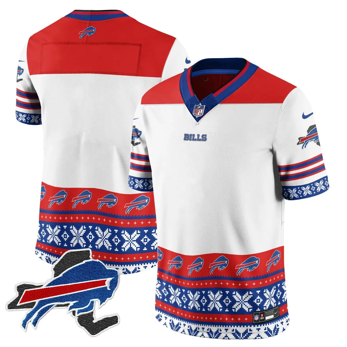 Buffalo Bills Nike 2024 Christmas Vapor Limited Jersey - Royal Blue - Image 18