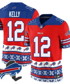 Buffalo Bills Nike 2024 Christmas Vapor Limited Jersey - Royal Blue - Image 22