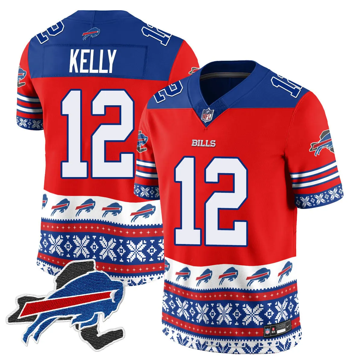 Buffalo Bills Nike 2024 Christmas Vapor Limited Jersey - Royal Blue - Image 22