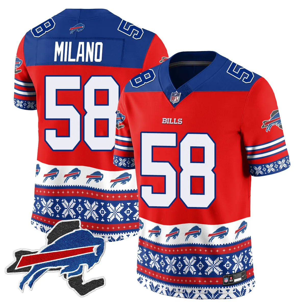 Buffalo Bills Nike 2024 Christmas Vapor Limited Jersey - Royal Blue - Image 24