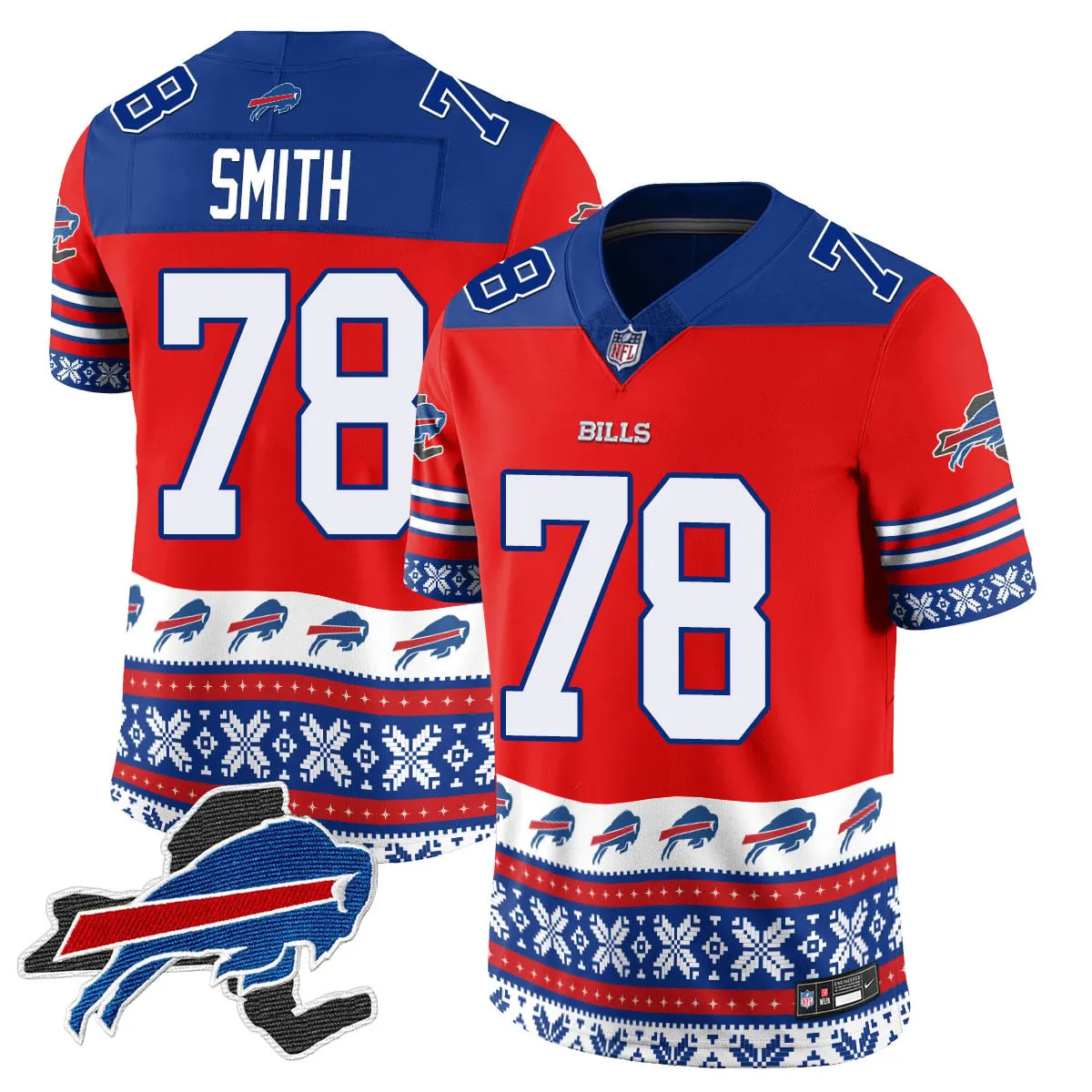 Buffalo Bills Nike 2024 Christmas Vapor Limited Jersey - Royal Blue - Image 26