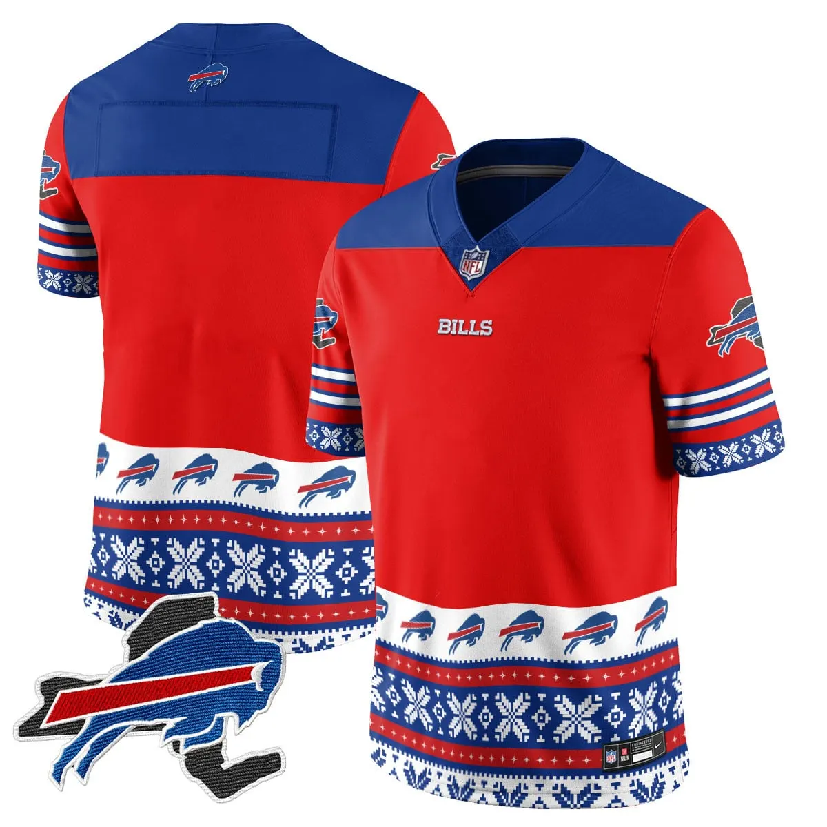 Buffalo Bills Nike 2024 Christmas Vapor Limited Jersey - Royal Blue - Image 27