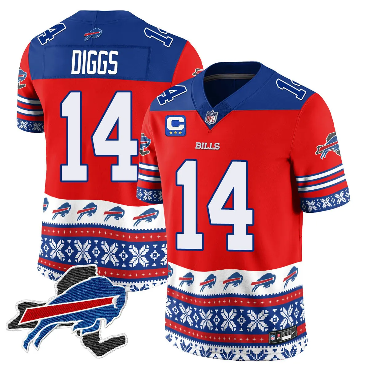 Buffalo Bills Nike 2024 Christmas Vapor Limited Jersey - Royal Blue - Image 21