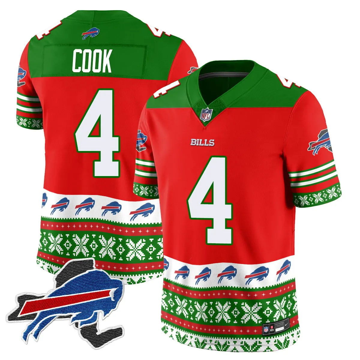 Buffalo Bills Nike 2024 Christmas Vapor Limited Jersey - Royal Blue - Image 28