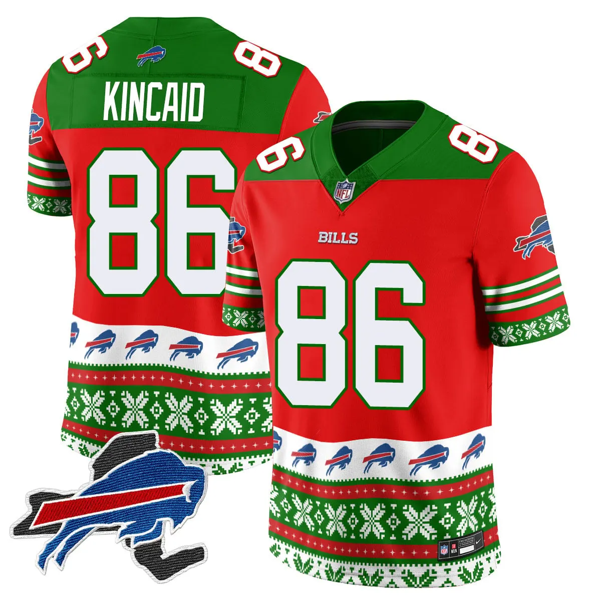 Buffalo Bills Nike 2024 Christmas Vapor Limited Jersey - Royal Blue - Image 31