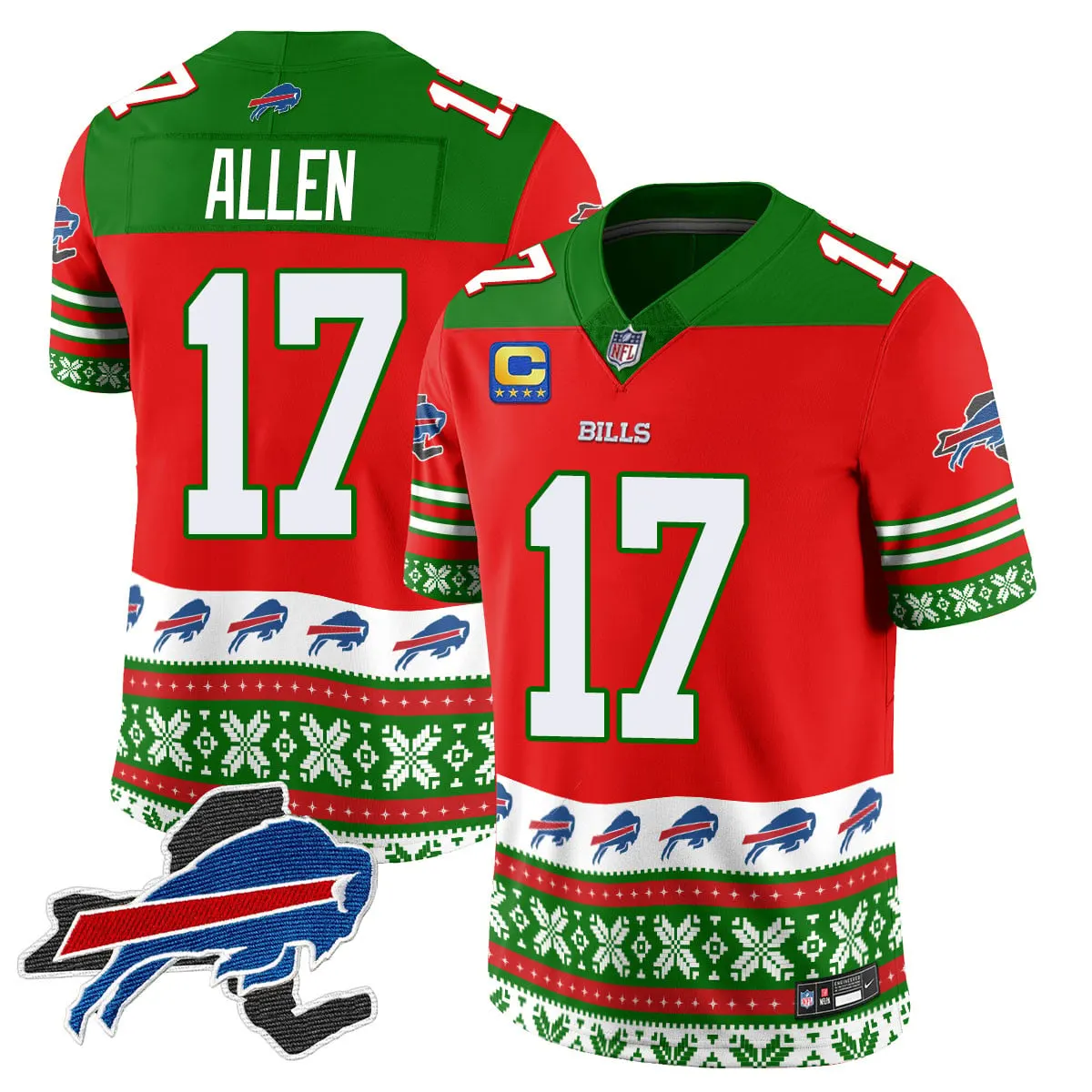 Buffalo Bills Nike 2024 Christmas Vapor Limited Jersey - Royal Blue - Image 30