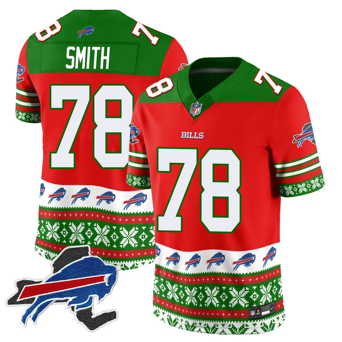 Buffalo Bills Nike 2024 Christmas Vapor Limited Jersey - Royal Blue - Image 35