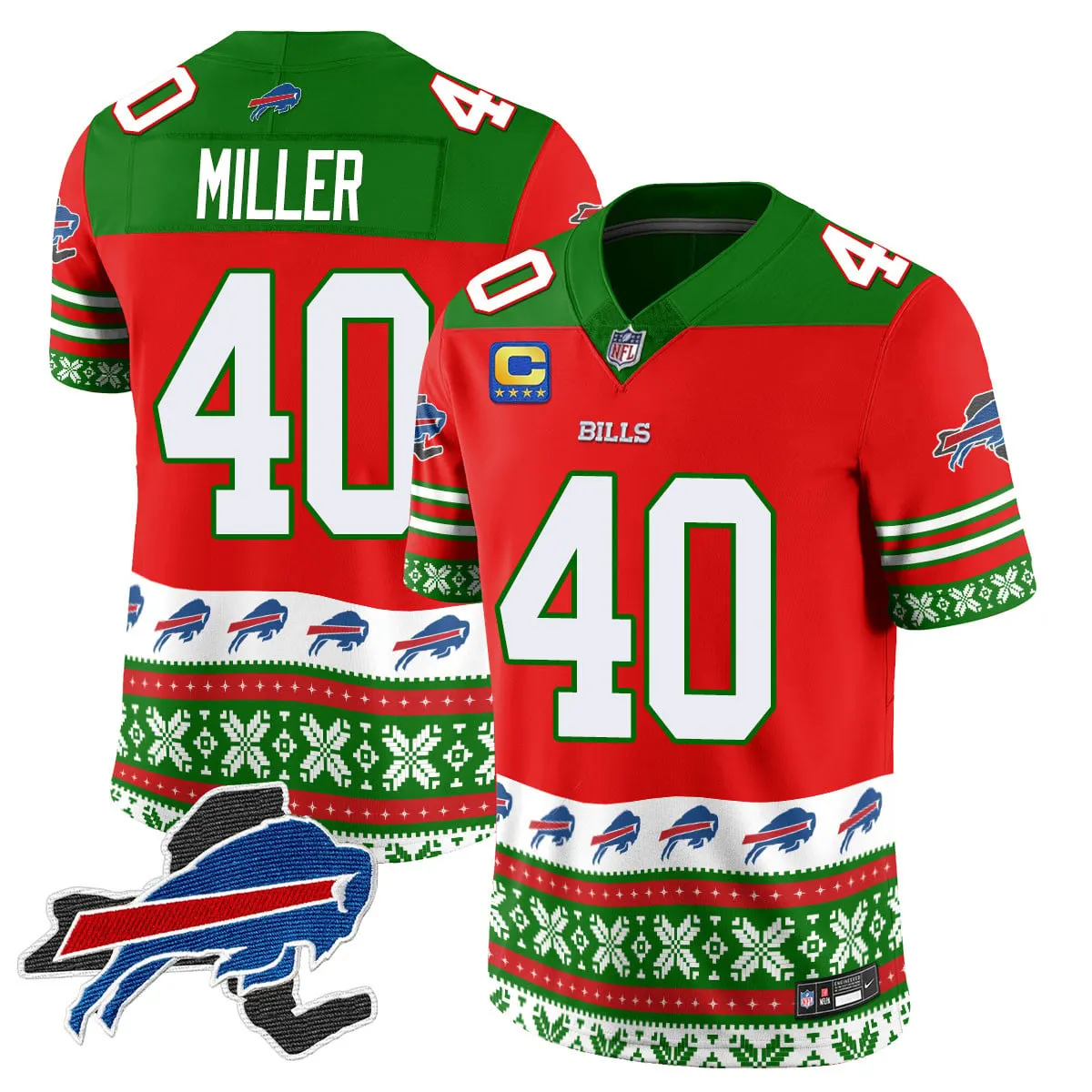 Buffalo Bills Nike 2024 Christmas Vapor Limited Jersey - Royal Blue - Image 34
