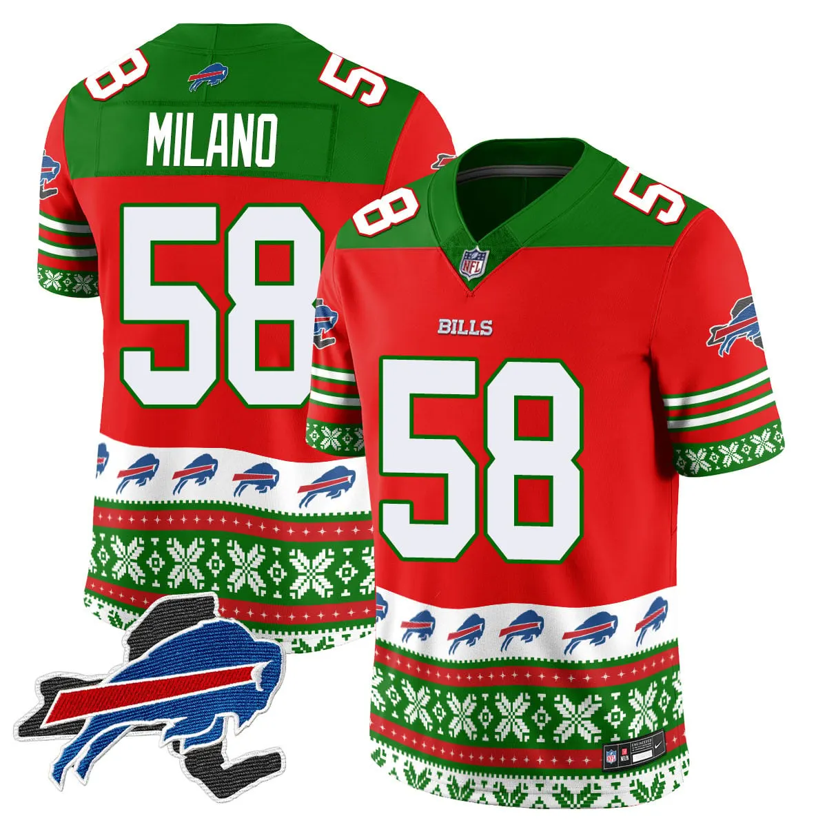 Buffalo Bills Nike 2024 Christmas Vapor Limited Jersey - Royal Blue - Image 33