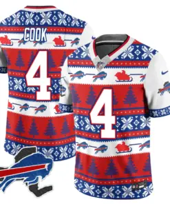 Allen Buffalo Bills Nike 2024 Christmas Vapor Limited Jersey - Red - Image 12