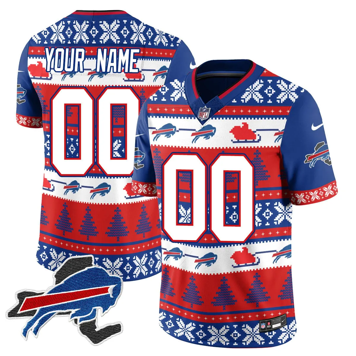 Allen Buffalo Bills Nike 2024 Christmas Vapor Limited Jersey - Red - Image 10
