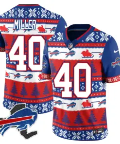 Allen Buffalo Bills Nike 2024 Christmas Vapor Limited Jersey - Red - Image 7