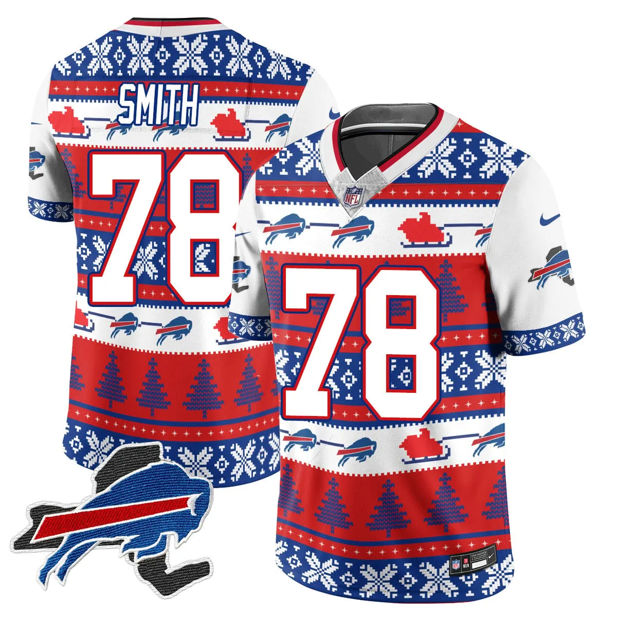 Allen Buffalo Bills Nike 2024 Christmas Vapor Limited Jersey - Red - Image 18