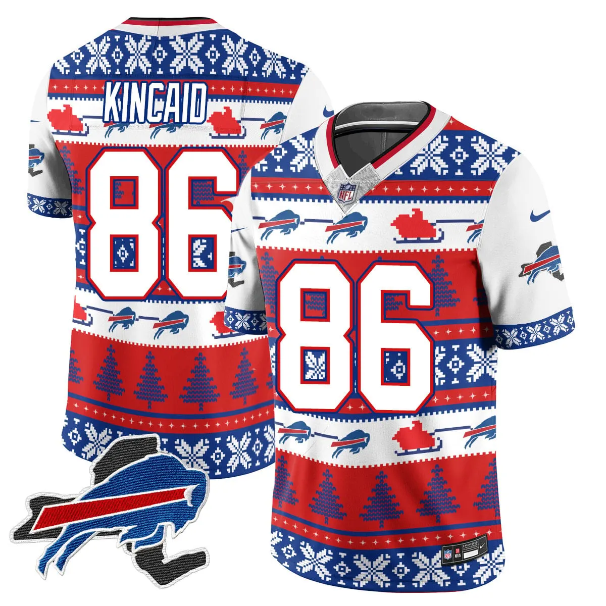 Allen Buffalo Bills Nike 2024 Christmas Vapor Limited Jersey - Red - Image 15