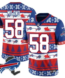 Allen Buffalo Bills Nike 2024 Christmas Vapor Limited Jersey - Red - Image 6