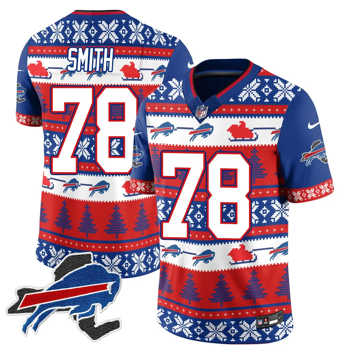 Allen Buffalo Bills Nike 2024 Christmas Vapor Limited Jersey - Red - Image 8