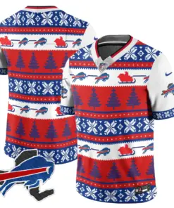 Allen Buffalo Bills Nike 2024 Christmas Vapor Limited Jersey - Red - Image 19