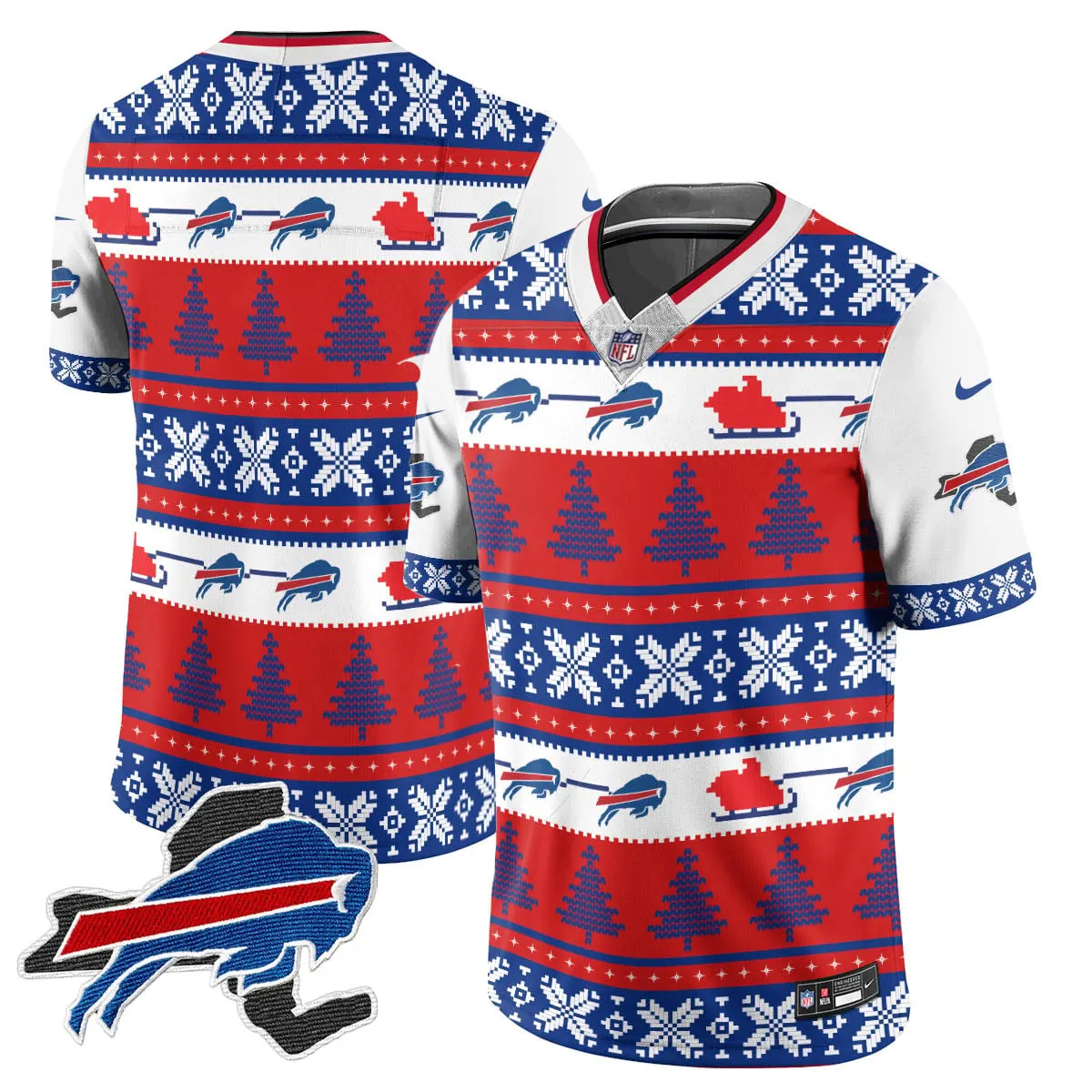 Allen Buffalo Bills Nike 2024 Christmas Vapor Limited Jersey - Red - Image 19