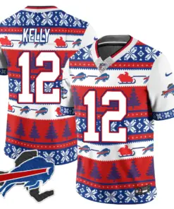 Allen Buffalo Bills Nike 2024 Christmas Vapor Limited Jersey - Red - Image 14