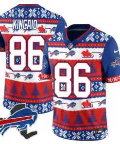 Allen Buffalo Bills Nike 2024 Christmas Vapor Limited Jersey - Red - Image 5
