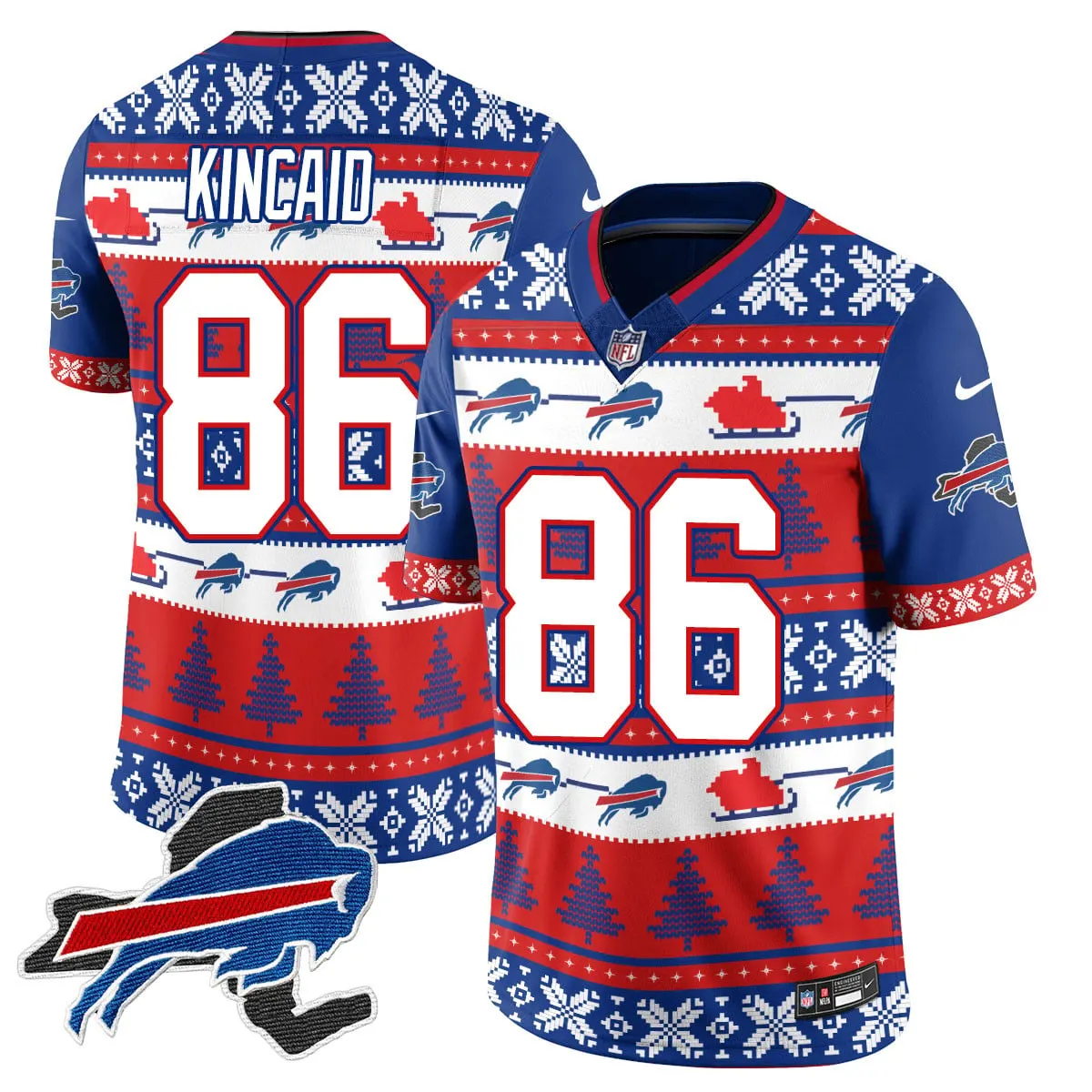 Allen Buffalo Bills Nike 2024 Christmas Vapor Limited Jersey - Red - Image 5