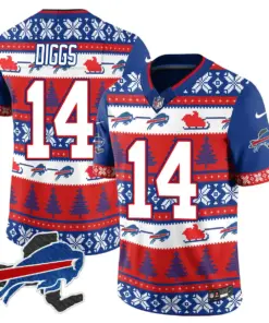 Allen Buffalo Bills Nike 2024 Christmas Vapor Limited Jersey - Red - Image 3