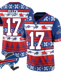 Allen Buffalo Bills Nike 2024 Christmas Vapor Limited Jersey - Red