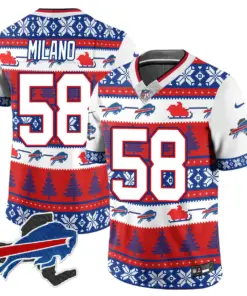 Allen Buffalo Bills Nike 2024 Christmas Vapor Limited Jersey - Red - Image 16