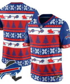 Allen Buffalo Bills Nike 2024 Christmas Vapor Limited Jersey - Red - Image 9